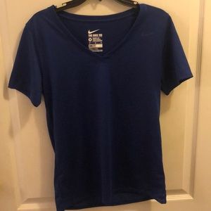 blue Nike shirt